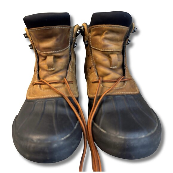Clarks Gilby McKinley Duck Boots Waterproof Lace Up Women Size 8M Brown/Orange - Picture 5 of 12
